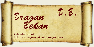 Dragan Bekan vizit kartica